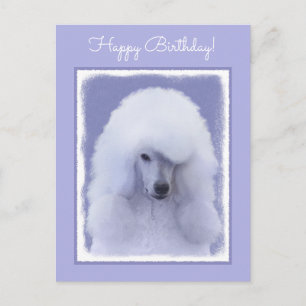 Standard Poodle White Painting - Original Dog Art Postkarte