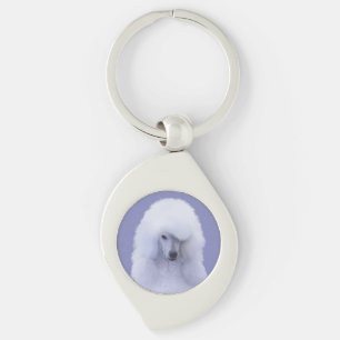 Standard Poodle White Painting - Original Dog Art Schlüsselanhänger