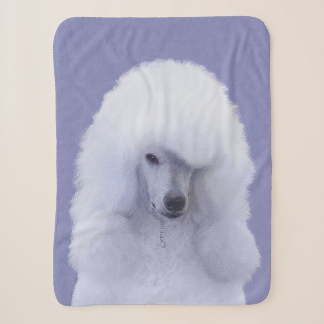 Standard Poodle White Painting - Original Dog Art Sherpadecke (Vorderseite)