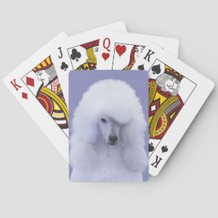 Standard Poodle White Painting - Original Dog Art Spielkarten