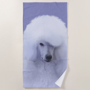 Standard Poodle White Painting - Original Dog Art Strandtuch