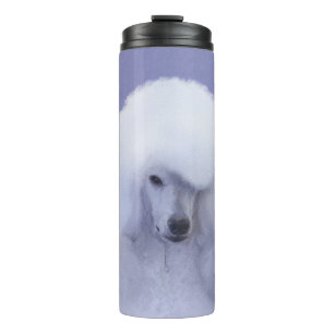 Standard Poodle White Painting - Original Dog Art Thermosbecher