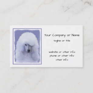 Standard Poodle White Painting - Original Dog Art Visitenkarte