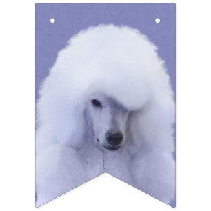 Standard Poodle White Painting - Original Dog Art Wimpelkette