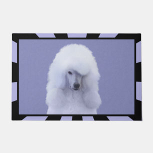 Standard Poodle White Painting - Original Hund Art Fußmatte