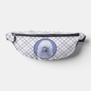 Standard Pudel Gemälde Weiß Original Hunde Kunst Bauchtasche
