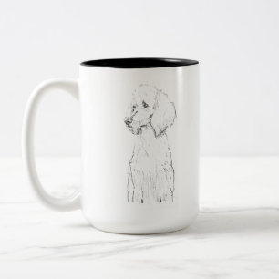 Standard Pudel-Hund Haustier-Porträt Zweifarbige Tasse