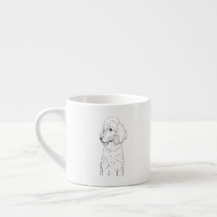 Standard Pudel-Hund-Illustration - Tinten-Kunst Espressotasse