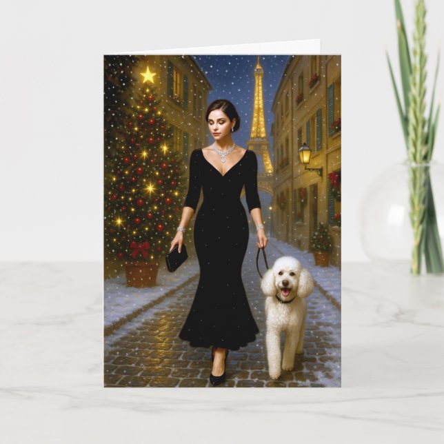 Standard Pudel Weihnachtskarte Feiertagskarte (Vorderseite)