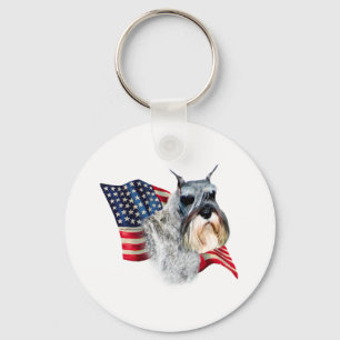 Standard Schnauzer Flag Schlüsselanhänger
