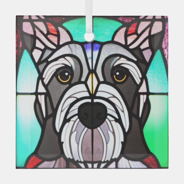 Standard Schnauzer "Hartglas" Ornament Aus Glas (Vorderseite)