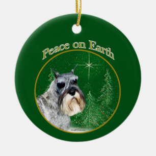 Standard Schnauzer Peace Keramik Ornament