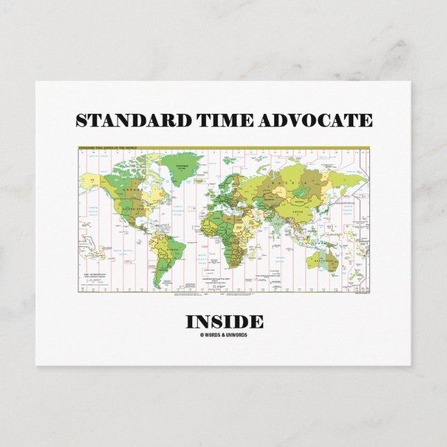 Standard Time Advocate Inside (Zeitzonenplan) Postkarte (Vorderseite)