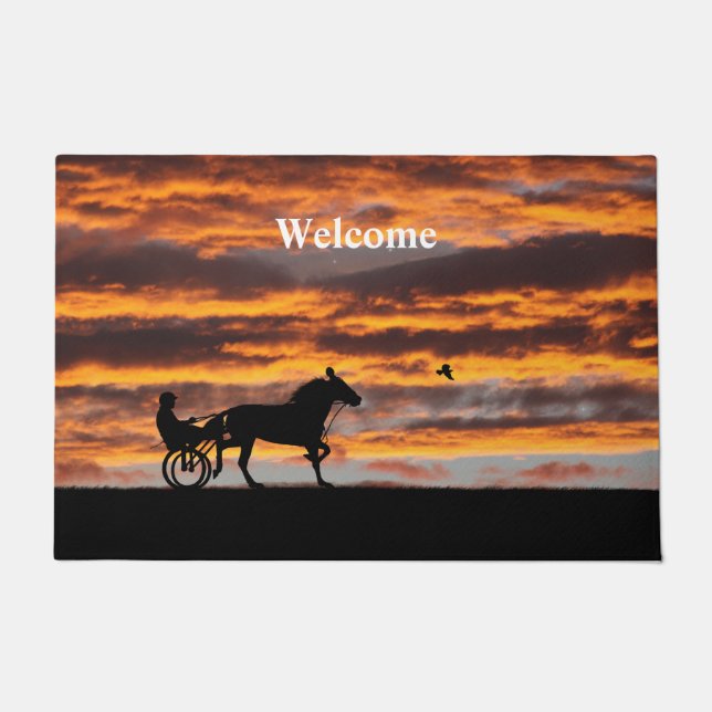 Standard-Trotting Racehorse Door Mat Fußmatte (Vorderseite)