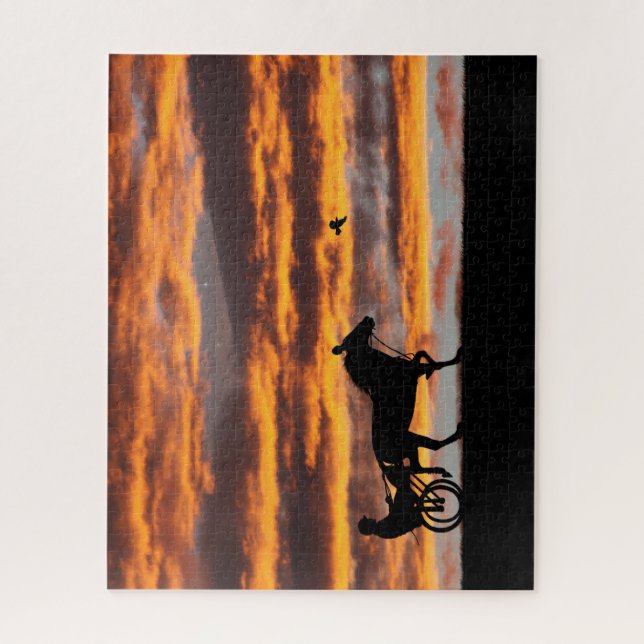 Standard-Trotting-Racehorse Jigsaw-Puzzle (Vertikal)