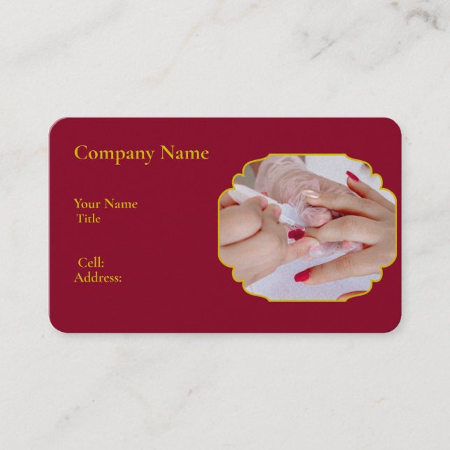 Standard-weiße Vorlage Business Card NAIL SALON Visitenkarte (Vorderseite)