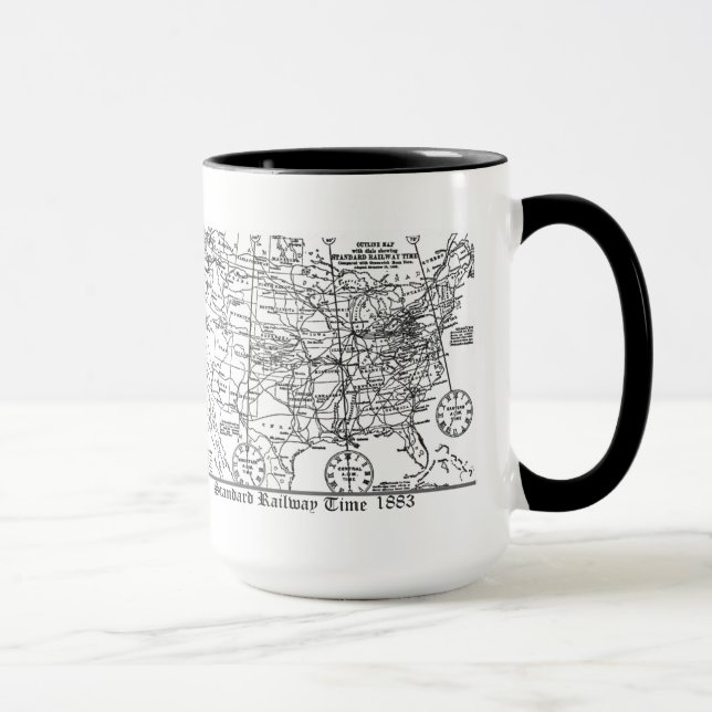 Standardbahnzeit-Zonen 1883 Tasse (Rechts)