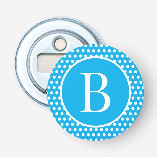 Standarder Anfangsbuchstabe Polka Dot Flaschenöffner (Vorderseite)