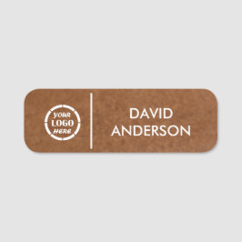 Standardpersonal mit dem Logo "Custom Brown Busine Namensschild
