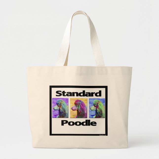 Standardpudel-Pop-Kunst Jumbo Stoffbeutel (Vorne)