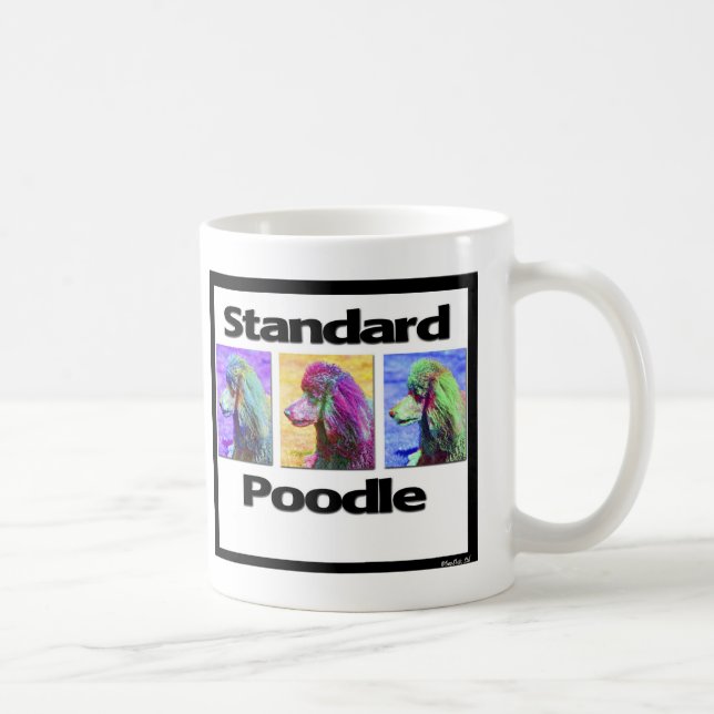 Standardpudel-Pop-Kunst Kaffeetasse (Rechts)