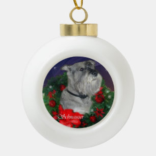 Standardschnauzer-Weihnachten Keramik Kugel-Ornament