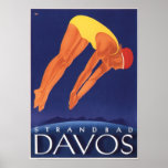 STANDBAD DAVOS SWITZERLAND Art Deco Reiseplaner Poster<br><div class="desc">Digital retuschiert und überarbeitet! Farbkorrigiert und Fehler entfernt! Hi Res Reproduktion Vintage Reise Poster Sammlung. Strandbad Davos,  Schweiz Tourismus Promotion Vintage Poster.</div>