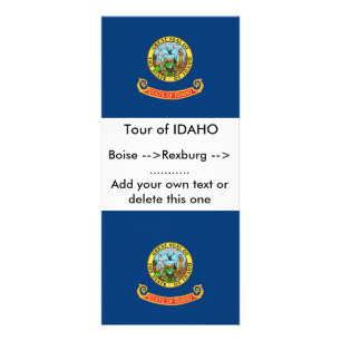 Ständerkarte mit Flagge von Idaho, USA Werbekarte