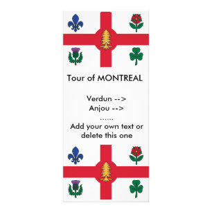 Ständerkarte mit Flagge von Montreal, Kanada Werbekarte