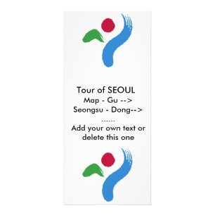 Ständerkarte mit Flagge von Seoul Werbekarte