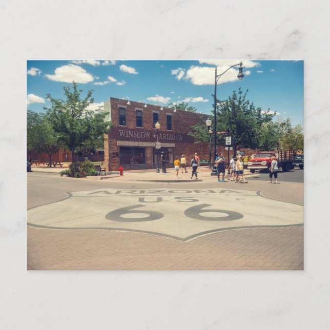 Standin' on a Corner in Winslow Arizona Postkarte (Vorderseite)