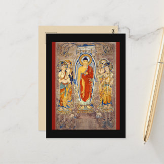 Standing Buddha Tang Dynasty Dunhuang Silk Road Postkarte