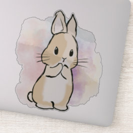 Standing bunny watercolor  aufkleber