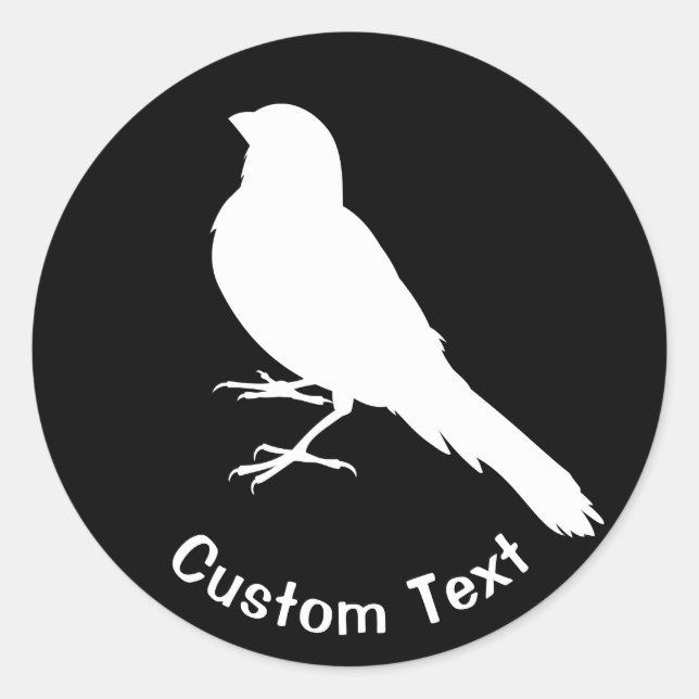 Standing Canary Bird Runder Aufkleber (Vorderseite)