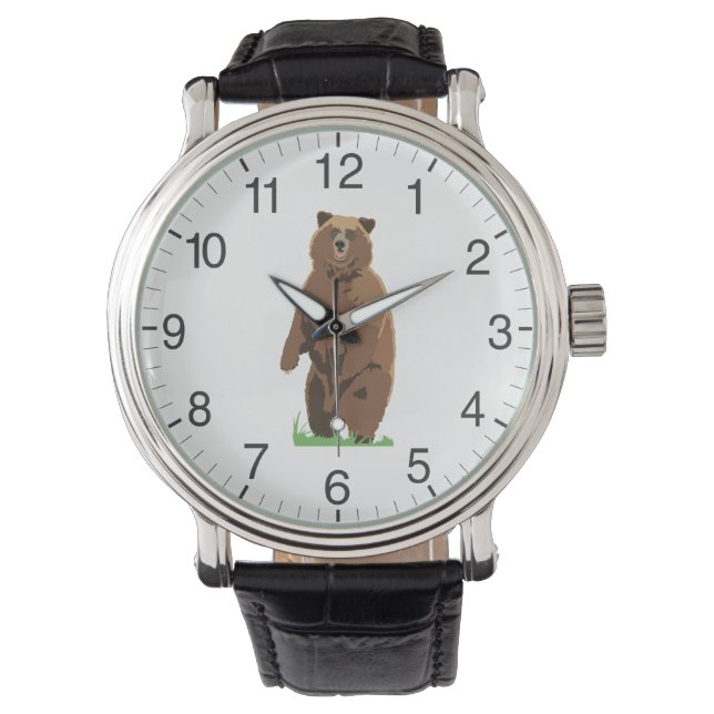 Standing Grizzly Bear Armbanduhr (Vorderseite)