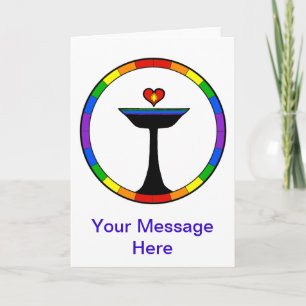 Standing Rainbow Chalice Customizable Note Card Karte