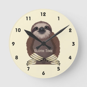 Standing Sloth Design Acrylic Wall Clock Runde Wanduhr