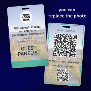 Standort Austauschbares Foto QR Logo Konferenz Ausweis