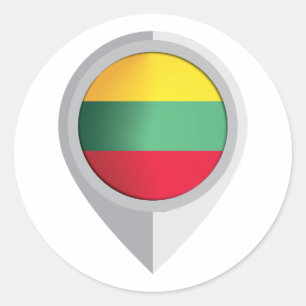 Standortflagge für Litauen Button Runder Aufkleber