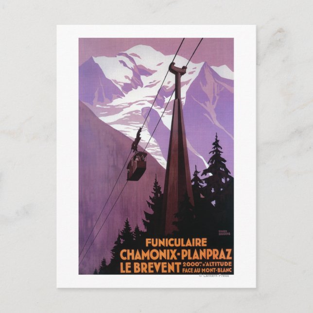 Standseilbahn nach Brevent Mt. Postkarte (Vorderseite)