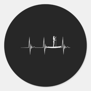 Standup Paddle Board Hebeat Ekg Pulssup Surfer Runder Aufkleber