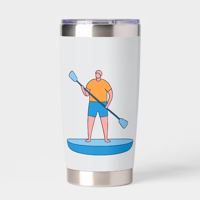 Standup Paddle Board Retro Vintages Design Geschen Thermobecher (Vorderseite)