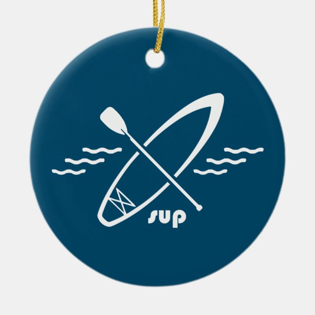 Standup Paddleboarding Keramik Ornament (Vorne)
