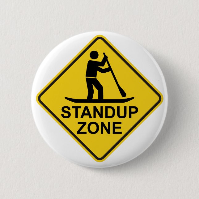 Standup Paddleboarding Zone Road Sign Button (Vorderseite)