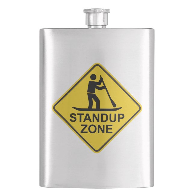Standup Paddleboarding Zone Road Sign Flachmann (Vorderseite)