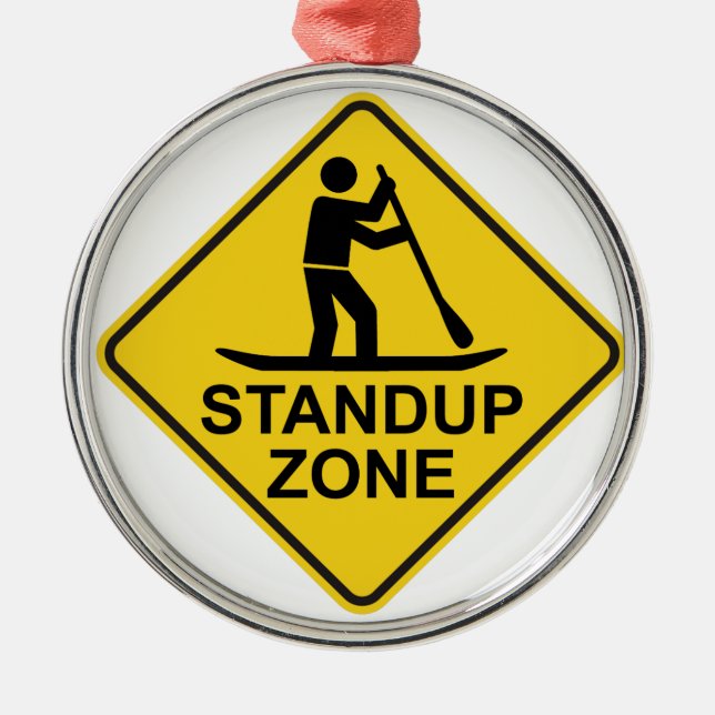Standup Paddleboarding Zone Road Sign Ornament Aus Metall (Vorne)
