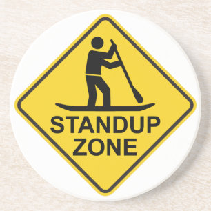 Standup Paddleboarding Zone Road Sign Sandstein Untersetzer