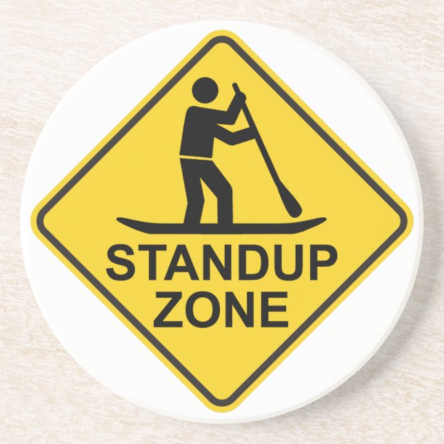 Standup Paddleboarding Zone Road Sign Sandstein Untersetzer (Vorne)