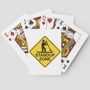 Standup Paddleboarding Zone Road Sign Spielkarten