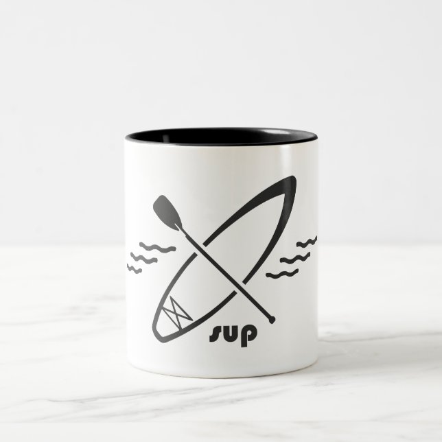 Standup Paddleboarding Zweifarbige Tasse (Mittel)